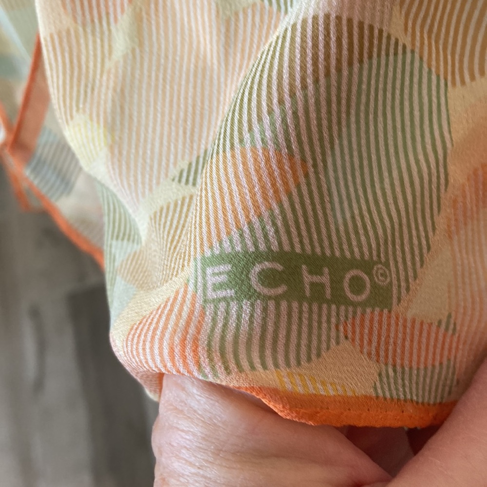 Echo falling leaf print rectangular silk scarf - image 5